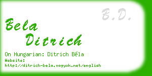 bela ditrich business card