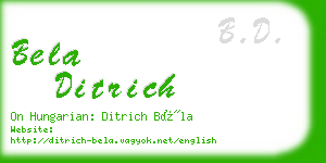 bela ditrich business card